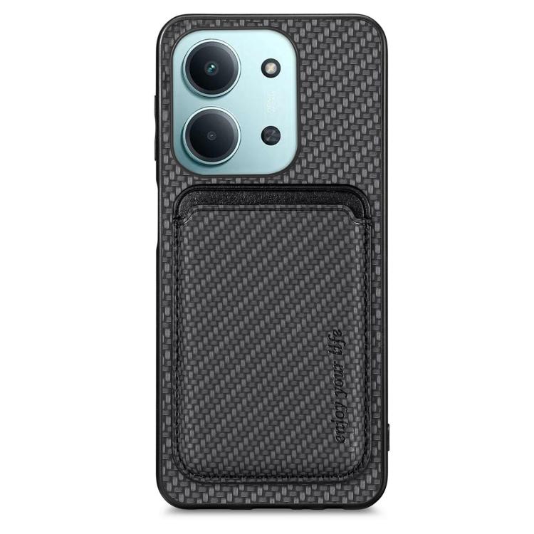 Carbon Fiber Leather Card Magnetic Phone Case, For Redmi 15C 5G / 4G Glodal 171mm, For Xiaomi 15T Pro, For Xiaomi 15T, For Redmi K80 Pro / Poco F7 Ultra, For Redmi K80 / Poco F7 Pro, For Redmi Turbo 4, For Xiaomi Poco X7 Pro, For Xiaomi 15 Pro         ...