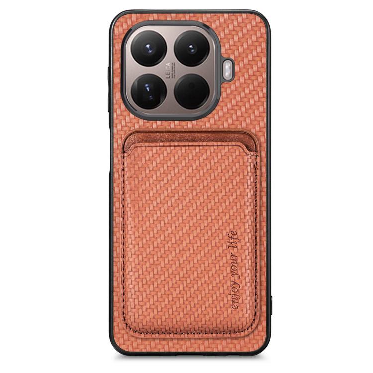 Carbon Fiber Leather Card Magnetic Phone Case, For Redmi 15C 5G / 4G Glodal 171mm, For Xiaomi 15T Pro, For Xiaomi 15T, For Redmi K80 Pro / Poco F7 Ultra, For Redmi K80 / Poco F7 Pro, For Redmi Turbo 4, For Xiaomi Poco X7 Pro, For Xiaomi 15 Pro         ...