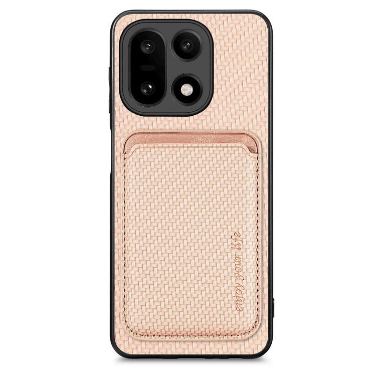 Carbon Fiber Leather Card Magsafe Phone Case, For OnePlus Ace 6 / 6T / 15R, For OnePlus 15
