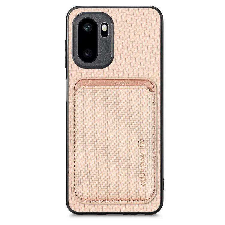 Carbon Fiber Leather Card Magsafe Phone Case, For OnePlus Ace 6 / 6T / 15R, For OnePlus 15