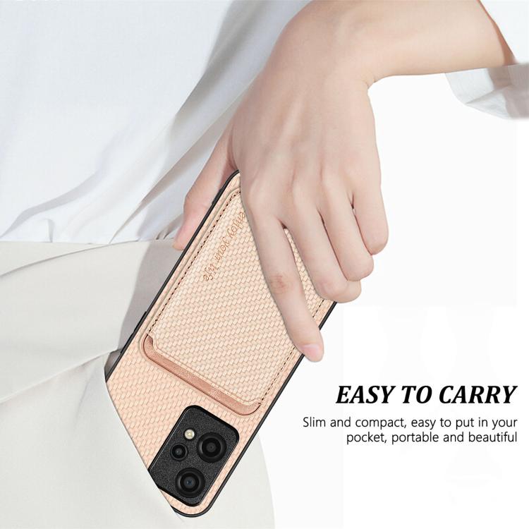 Carbon Fiber Leather Card Magsafe Phone Case, For OnePlus Ace 6 / 6T / 15R, For OnePlus 15