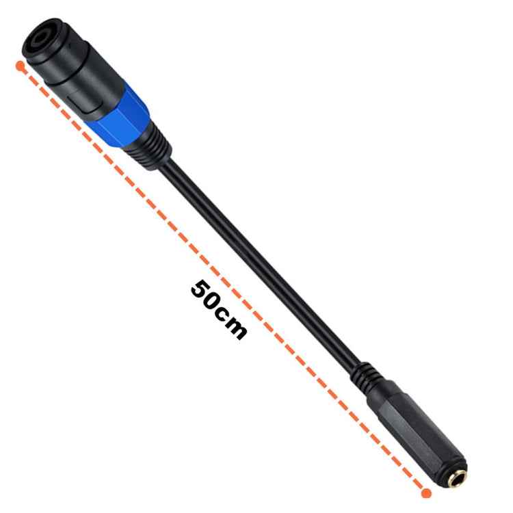JUNSUNMAY Speakon Female to 6.35mm Female Audio Speaker Adapter Cable, Length: 50cm