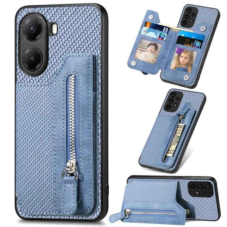 Carbon Fiber Horizontal Flip Zipper Wallet Phone Case, For Redmi 15C 5G / 4G Glodal 171mm, For Xiaomi 15T, For Redmi K80 Pro / Poco F7 Ultra, For Redmi K80 / Poco F7 Pro, For Redmi Turbo 4, For Xiaomi Poco X7 Pro, For Redmi Note 12 5G                  ...