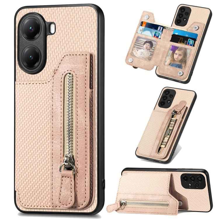 Carbon Fiber Horizontal Flip Zipper Wallet Phone Case, For Redmi 15C 5G / 4G Glodal 171mm, For Xiaomi 15T, For Redmi K80 Pro / Poco F7 Ultra, For Redmi K80 / Poco F7 Pro, For Redmi Turbo 4, For Xiaomi Poco X7 Pro, For Redmi Note 12 5G                  ...