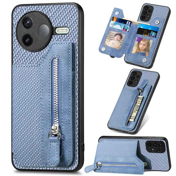 Carbon Fiber Horizontal Flip Zipper Wallet Phone Case, For Redmi 15C 5G / 4G Glodal 171mm, For Xiaomi 15T, For Redmi K80 Pro / Poco F7 Ultra, For Redmi K80 / Poco F7 Pro, For Redmi Turbo 4, For Xiaomi Poco X7 Pro, For Redmi Note 12 5G                  ...