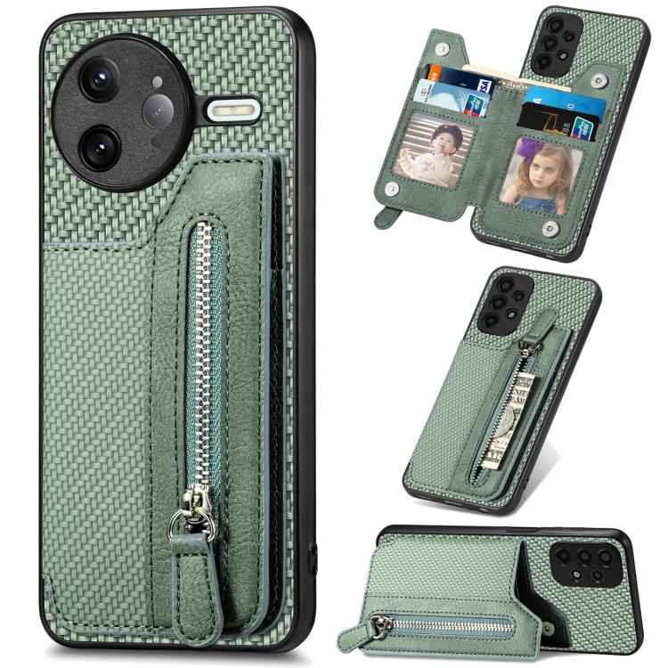 Carbon Fiber Horizontal Flip Zipper Wallet Phone Case, For Redmi 15C 5G / 4G Glodal 171mm, For Xiaomi 15T, For Redmi K80 Pro / Poco F7 Ultra, For Redmi K80 / Poco F7 Pro, For Redmi Turbo 4, For Xiaomi Poco X7 Pro, For Redmi Note 12 5G                  ...