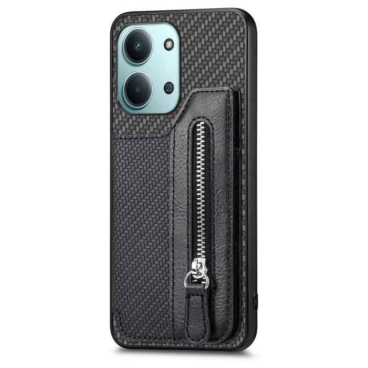 Carbon Fiber Horizontal Flip Zipper Wallet Phone Case, For Redmi 15C 5G / 4G Glodal 171mm, For Xiaomi 15T, For Redmi K80 Pro / Poco F7 Ultra, For Redmi K80 / Poco F7 Pro, For Redmi Turbo 4, For Xiaomi Poco X7 Pro, For Redmi Note 12 5G                  ...