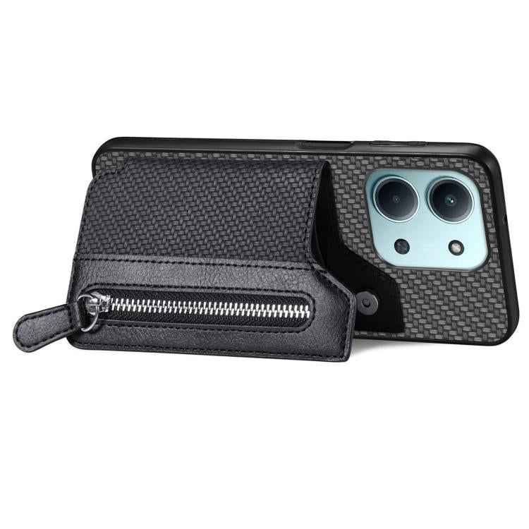 Carbon Fiber Horizontal Flip Zipper Wallet Phone Case, For Redmi 15C 5G / 4G Glodal 171mm, For Xiaomi 15T, For Redmi K80 Pro / Poco F7 Ultra, For Redmi K80 / Poco F7 Pro, For Redmi Turbo 4, For Xiaomi Poco X7 Pro, For Redmi Note 12 5G                  ...