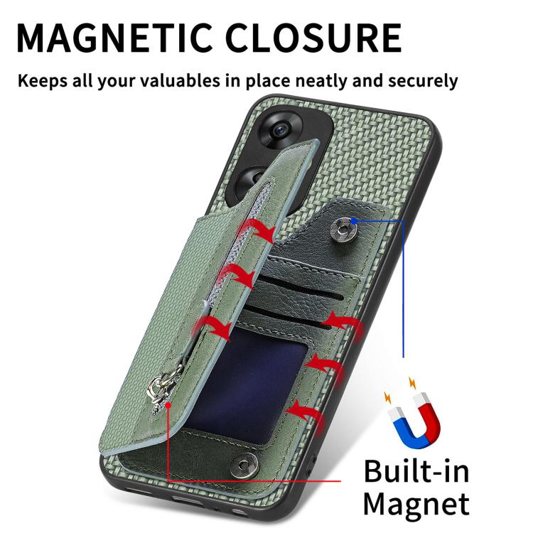 Carbon Fiber Horizontal Flip Zipper Wallet Phone Case, For OnePlus Ace 6 / 6T / 15R, For OnePlus 15