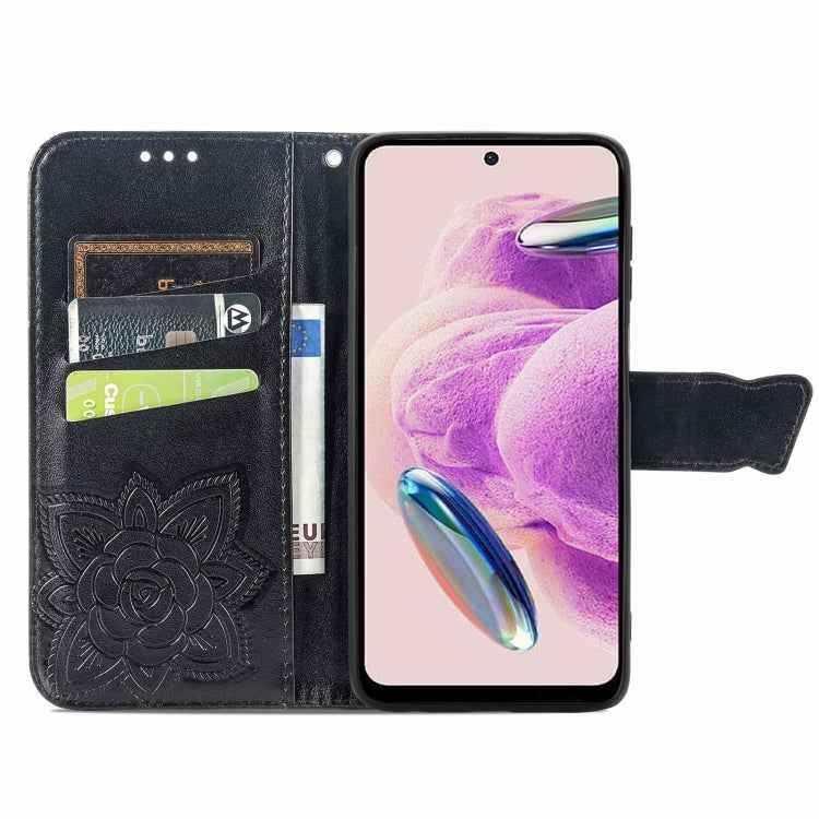 Butterfly Love Flower Embossed Leather Phone Case, For Xiaomi Redmi Note 12S