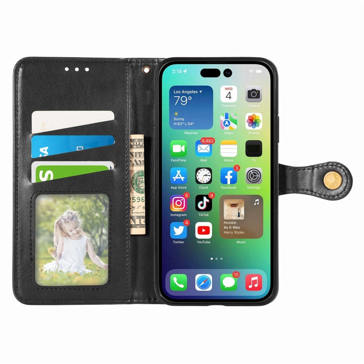 Retro Solid Color Buckle Leather Phone Case, For  iPhone 15 Pro Max, For  iPhone 15 Pro, For iPhone 15 Plus, For iPhone 15