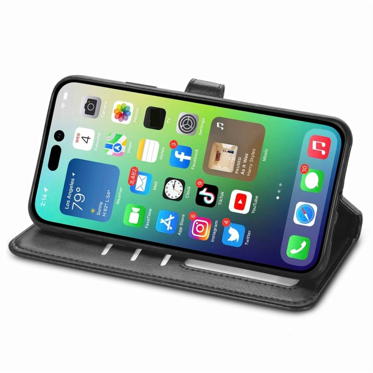 Retro Solid Color Buckle Leather Phone Case, For  iPhone 15 Pro Max, For  iPhone 15 Pro, For iPhone 15 Plus, For iPhone 15