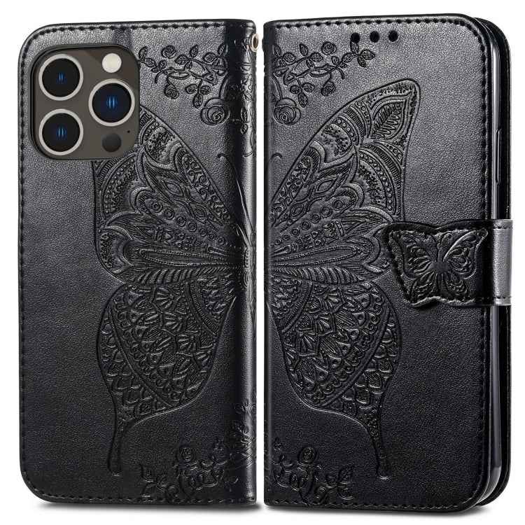 Butterfly Love Flower Embossed Leather Phone Case, For iPhone 15 Pro Max, For iPhone 15 Pro, For iPhone 15 Plus, For iPhone 15