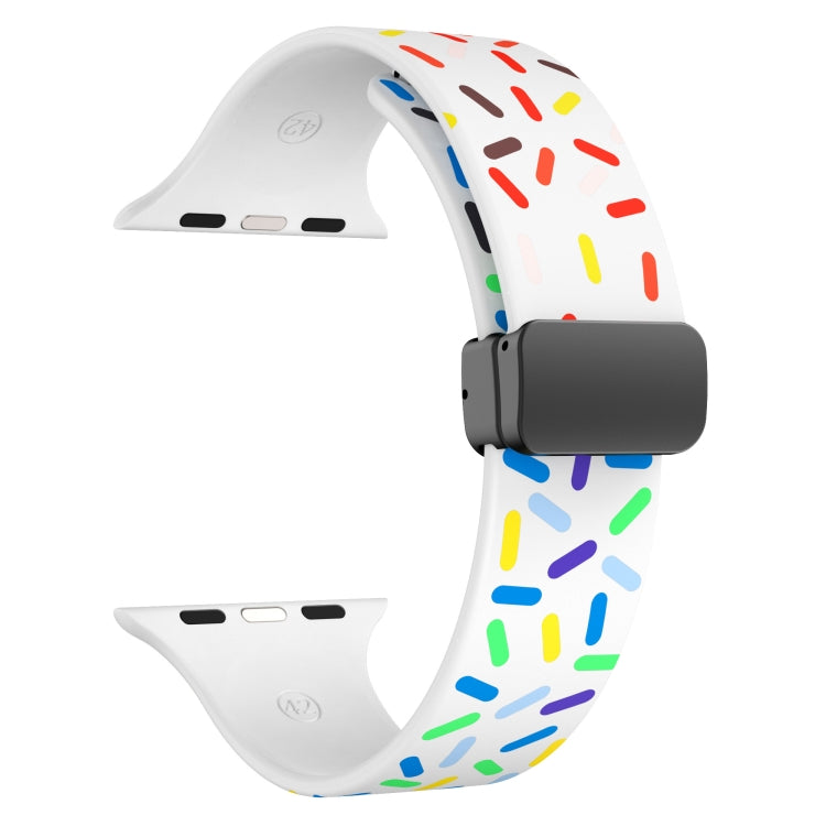 Rainbow Dots Silicone Magnetic Black Buckle Watch Band