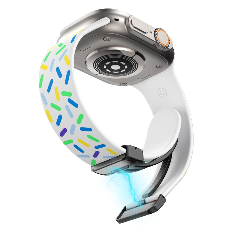 Rainbow Dots Silicone Magnetic Black Buckle Watch Band