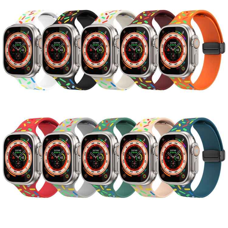 Rainbow Dots Silicone Magnetic Black Buckle Watch Band, For Apple Watch 3 42mm, For Apple Watch 2 42mm, For Apple Watch 2 38mm, For Apple Watch 42mm