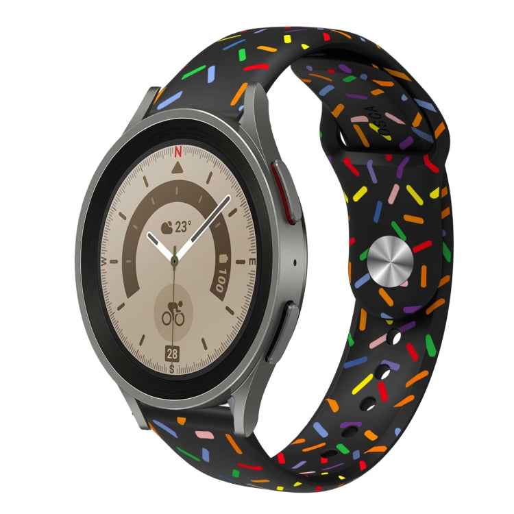 Sports Rainbow Dots Silicone Buckle Watch Band, For Samsung Galaxy Watch 5 Pro, For Samsung Galaxy Gear Sport, For Samsung Galaxy Watch Active 2 40mm / 44mm, For Samsung Galaxy Watch 3 41mm, For Samsung Galaxy watch Active 40mm                         ...