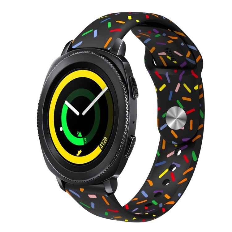 Sports Rainbow Dots Silicone Buckle Watch Band, For Samsung Galaxy Watch 5 Pro, For Samsung Galaxy Gear Sport, For Samsung Galaxy Watch Active 2 40mm / 44mm, For Samsung Galaxy Watch 3 41mm, For Samsung Galaxy watch Active 40mm                         ...