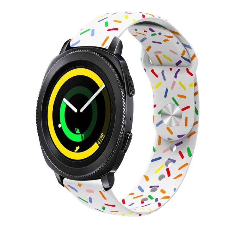 Sports Rainbow Dots Silicone Buckle Watch Band, For Samsung Galaxy Watch 5 Pro, For Samsung Galaxy Gear Sport, For Samsung Galaxy Watch Active 2 40mm / 44mm, For Samsung Galaxy Watch 3 41mm, For Samsung Galaxy watch Active 40mm                         ...
