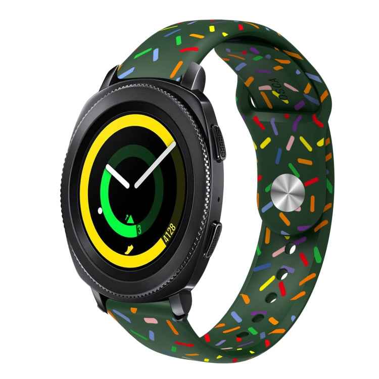Sports Rainbow Dots Silicone Buckle Watch Band, For Samsung Galaxy Watch 5 Pro, For Samsung Galaxy Gear Sport, For Samsung Galaxy Watch Active 2 40mm / 44mm, For Samsung Galaxy Watch 3 41mm, For Samsung Galaxy watch Active 40mm                         ...