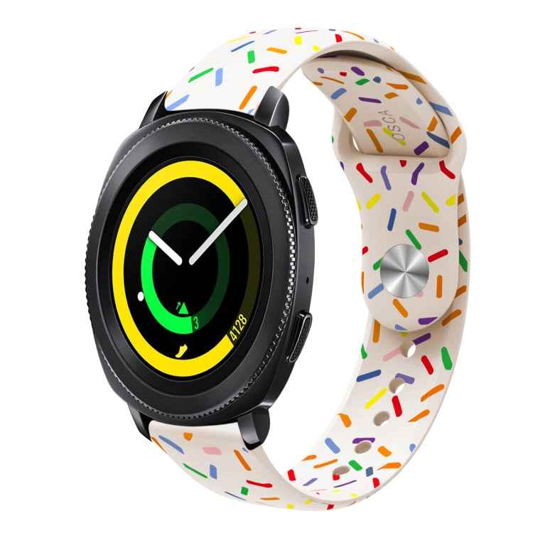 Sports Rainbow Dots Silicone Buckle Watch Band, For Samsung Galaxy Watch 5 Pro, For Samsung Galaxy Gear Sport, For Samsung Galaxy Watch Active 2 40mm / 44mm, For Samsung Galaxy Watch 3 41mm, For Samsung Galaxy watch Active 40mm                         ...