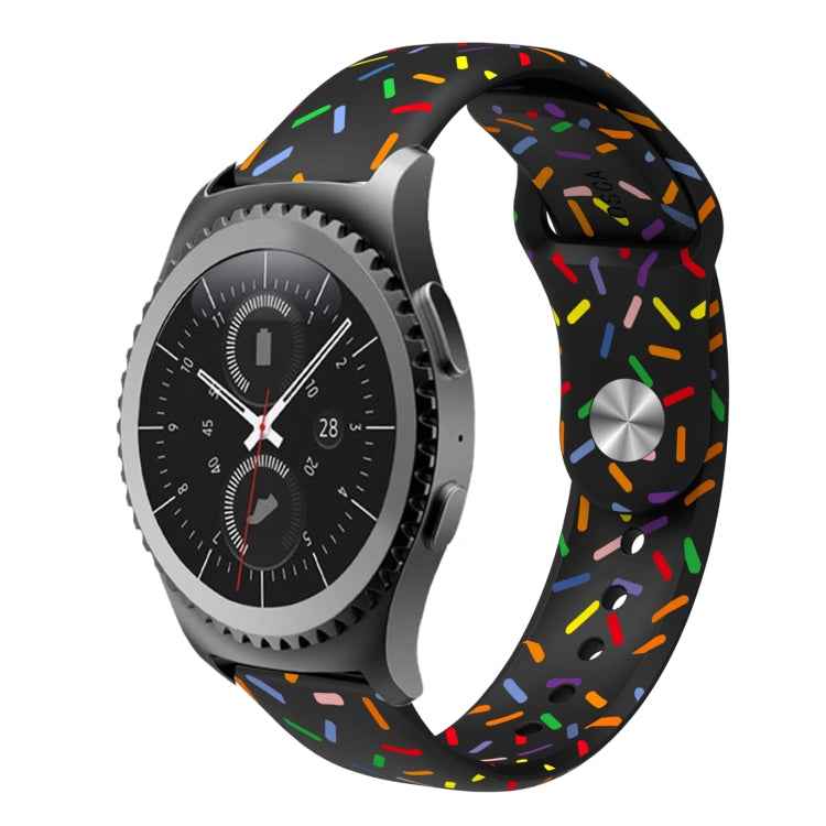 Sports Rainbow Dots Silicone Buckle Watch Band, For Samsung Galaxy Watch 5 Pro, For Samsung Galaxy Gear Sport, For Samsung Galaxy Watch Active 2 40mm / 44mm, For Samsung Galaxy Watch 3 41mm, For Samsung Galaxy watch Active 40mm                         ...