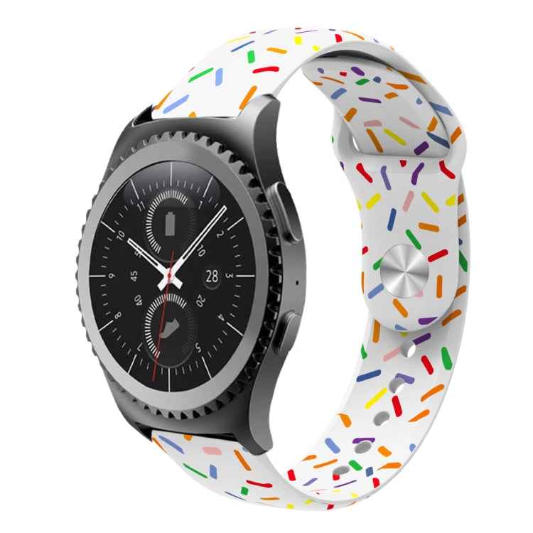 Sports Rainbow Dots Silicone Buckle Watch Band, For Samsung Galaxy Watch 5 Pro, For Samsung Galaxy Gear Sport, For Samsung Galaxy Watch Active 2 40mm / 44mm, For Samsung Galaxy Watch 3 41mm, For Samsung Galaxy watch Active 40mm                         ...