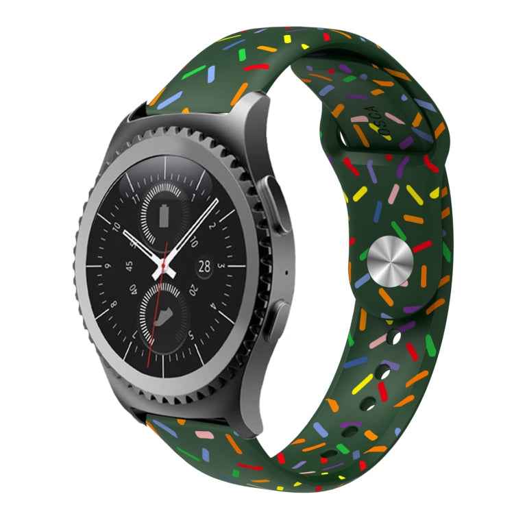 Sports Rainbow Dots Silicone Buckle Watch Band, For Samsung Galaxy Watch 5 Pro, For Samsung Galaxy Gear Sport, For Samsung Galaxy Watch Active 2 40mm / 44mm, For Samsung Galaxy Watch 3 41mm, For Samsung Galaxy watch Active 40mm                         ...
