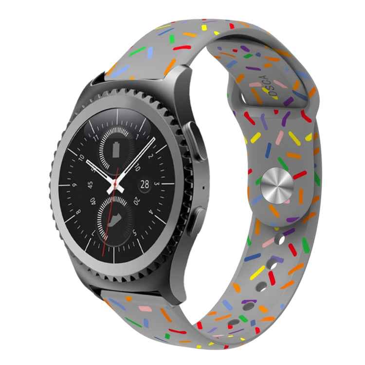 Sports Rainbow Dots Silicone Buckle Watch Band, For Samsung Galaxy Watch 5 Pro, For Samsung Galaxy Gear Sport, For Samsung Galaxy Watch Active 2 40mm / 44mm, For Samsung Galaxy Watch 3 41mm, For Samsung Galaxy watch Active 40mm                         ...