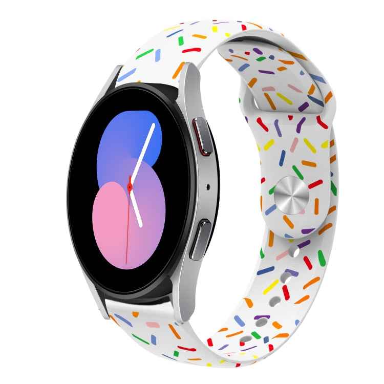 Sports Rainbow Dots Silicone Buckle Watch Band, For Samsung Galaxy Watch 5 Pro, For Samsung Galaxy Gear Sport, For Samsung Galaxy Watch Active 2 40mm / 44mm, For Samsung Galaxy Watch 3 41mm, For Samsung Galaxy watch Active 40mm                         ...