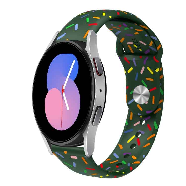 Sports Rainbow Dots Silicone Buckle Watch Band, For Samsung Galaxy Watch 5 Pro, For Samsung Galaxy Gear Sport, For Samsung Galaxy Watch Active 2 40mm / 44mm, For Samsung Galaxy Watch 3 41mm, For Samsung Galaxy watch Active 40mm                         ...