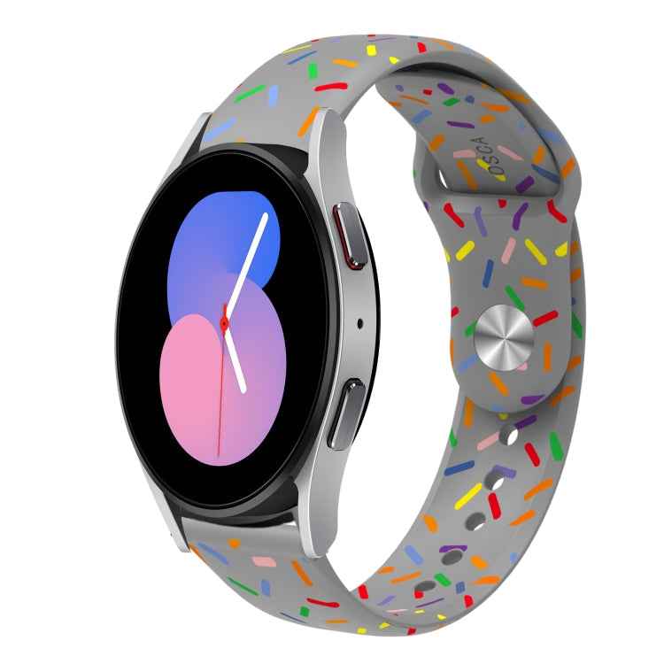 Sports Rainbow Dots Silicone Buckle Watch Band, For Samsung Galaxy Watch 5 Pro, For Samsung Galaxy Gear Sport, For Samsung Galaxy Watch Active 2 40mm / 44mm, For Samsung Galaxy Watch 3 41mm, For Samsung Galaxy watch Active 40mm                         ...
