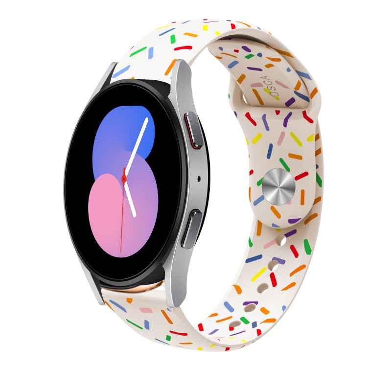 Sports Rainbow Dots Silicone Buckle Watch Band, For Samsung Galaxy Watch 5 Pro, For Samsung Galaxy Gear Sport, For Samsung Galaxy Watch Active 2 40mm / 44mm, For Samsung Galaxy Watch 3 41mm, For Samsung Galaxy watch Active 40mm                         ...