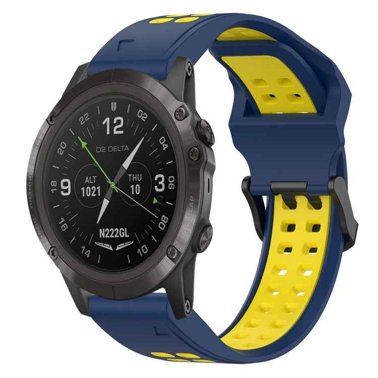 Two Color Reverse Buckle 26mm Silicone Watch Band, For Garmin Fenix 5X Plus, For Garmin Fenix 6X, For Garmin D2 Delta PX
