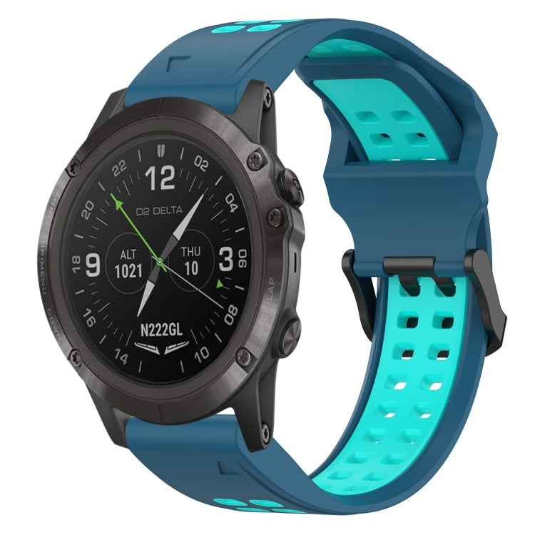 Two Color Reverse Buckle 26mm Silicone Watch Band, For Garmin Fenix 5X Plus, For Garmin Fenix 6X, For Garmin D2 Delta PX