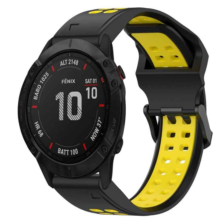 Two Color Reverse Buckle 26mm Silicone Watch Band, For Garmin Fenix 5X Plus, For Garmin Fenix 6X, For Garmin D2 Delta PX