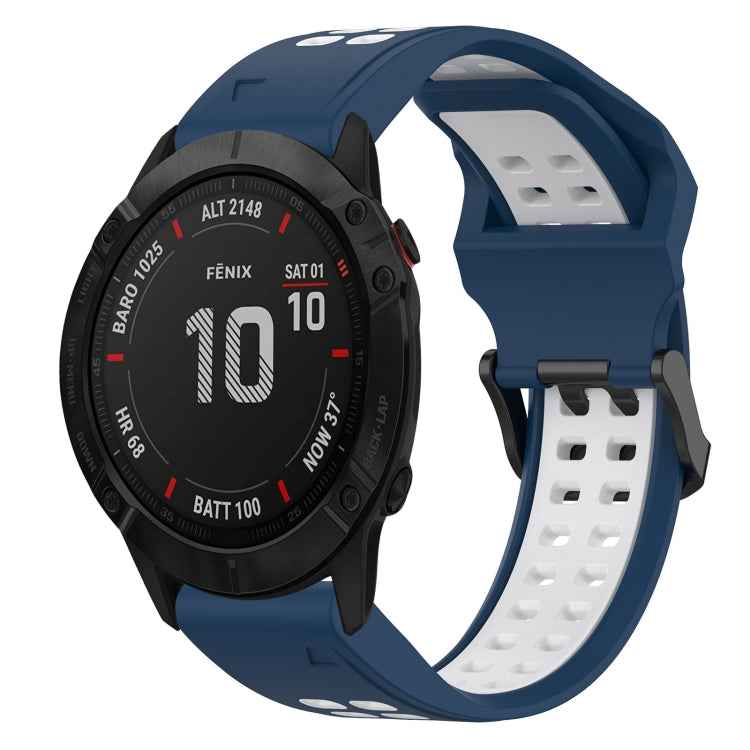 Two Color Reverse Buckle 26mm Silicone Watch Band, For Garmin Fenix 5X Plus, For Garmin Fenix 6X, For Garmin D2 Delta PX