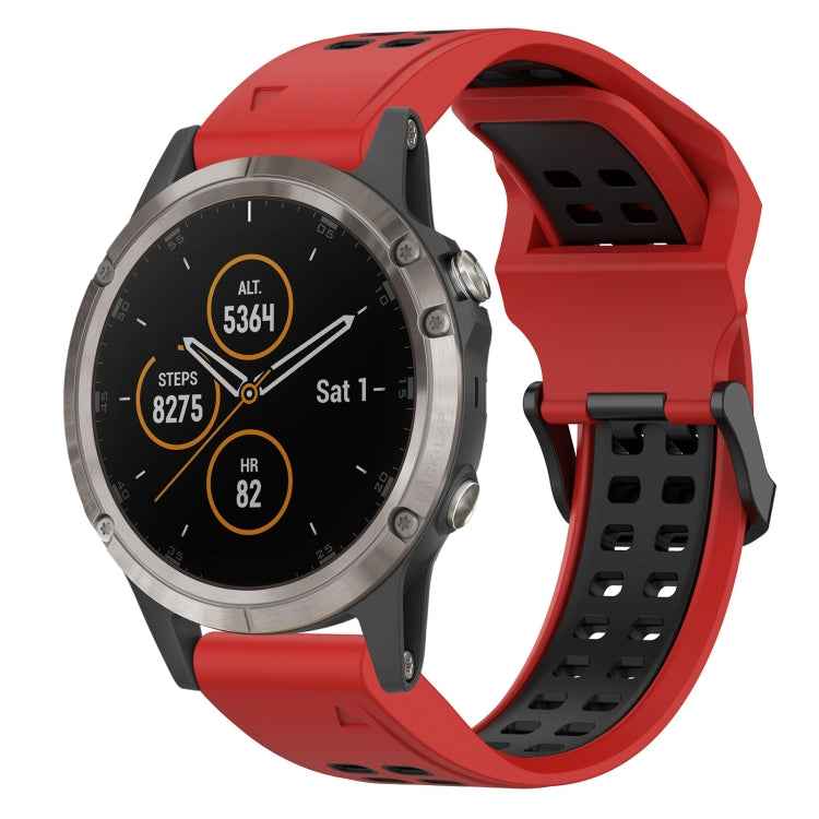 Two Color Reverse Buckle 26mm Silicone Watch Band, For Garmin Fenix 5X Plus, For Garmin Fenix 6X, For Garmin D2 Delta PX