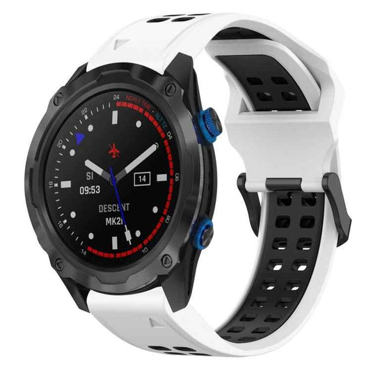Two Color Reverse Buckle 26mm Silicone Watch Band, For Garmin Descent MK 2i, For Garmin TACTIX DELTA, For Garmin Fenix 6X Pro, For Garmin Fenix 5X