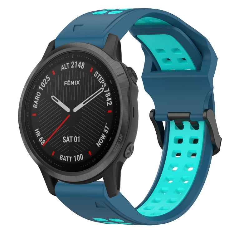 Two Color Reverse Buckle 20mm Silicone Watch Band, For Garmin Fenix 5S, For Garmin Fenix 5S Plus, For Garmin Fenix 6S