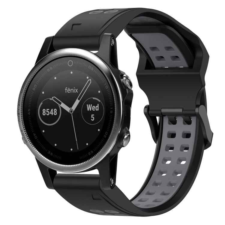 Two Color Reverse Buckle 20mm Silicone Watch Band, For Garmin Fenix 5S, For Garmin Fenix 5S Plus, For Garmin Fenix 6S
