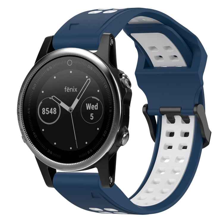 Two Color Reverse Buckle 20mm Silicone Watch Band, For Garmin Fenix 5S, For Garmin Fenix 5S Plus, For Garmin Fenix 6S