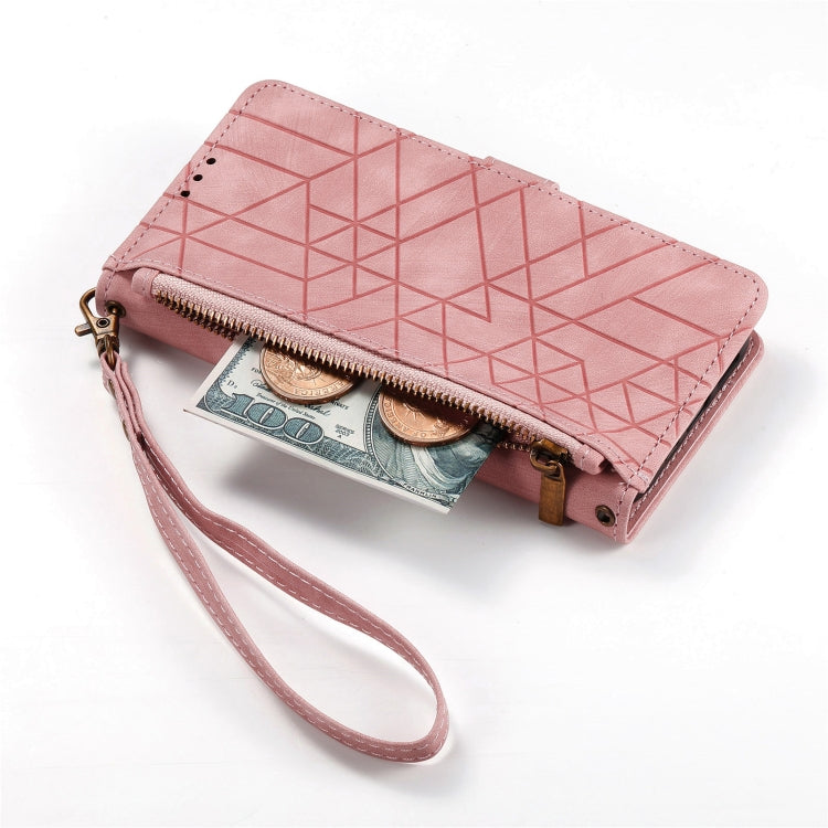 Geometric Zipper Wallet Side Buckle Leather Phone Case, For Google Pixel 7 Pro, For Google Pixel 7, For Google Pixel 6a, For Google Pixel 6 Pro, For Google Pixel 6, For Google Pixel 10 / 10 Pro, For Google Pixel 9 / 9 Pro