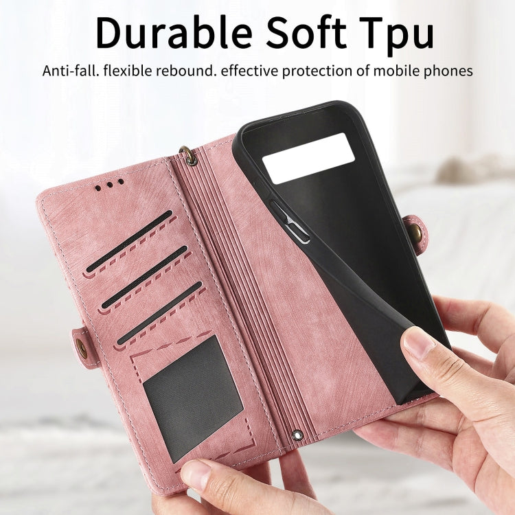 Geometric Zipper Wallet Side Buckle Leather Phone Case, For Google Pixel 7 Pro, For Google Pixel 7, For Google Pixel 6a, For Google Pixel 6 Pro, For Google Pixel 6, For Google Pixel 10 / 10 Pro, For Google Pixel 9 / 9 Pro