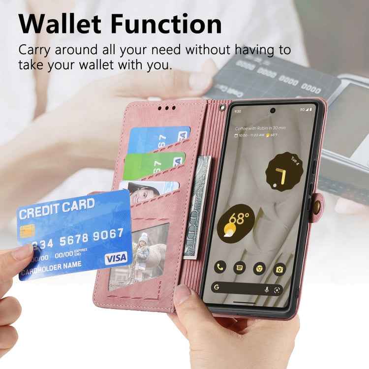 Geometric Zipper Wallet Side Buckle Leather Phone Case, For Google Pixel 7a, For Google Pixel 7 Pro, For Google Pixel 7, For Google Pixel 6a, For Google Pixel 6 Pro, For Google Pixel 6