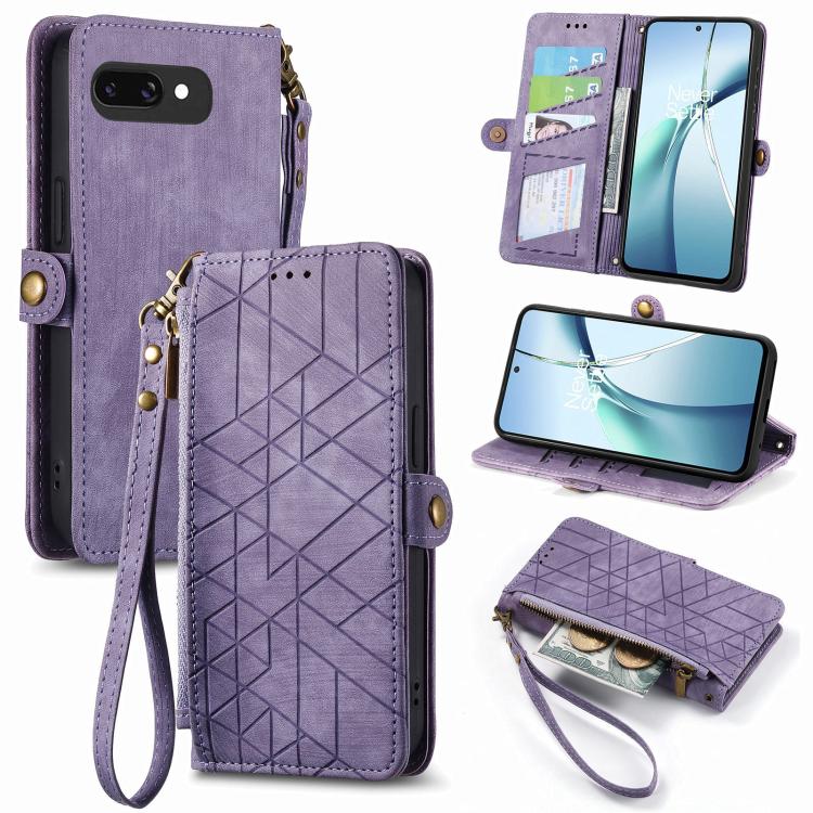 Geometric Zipper Wallet Side Buckle Leather Phone Case, For Google Pixel 10a, For Google Pixel 10 Pro XL, For Google Pixel 9a, For Google Pixel 9 Pro XL, For Google Pixel 8a, For Google Pixel 8 Pro, For Google Pixel 8, For Google Pixel 7a