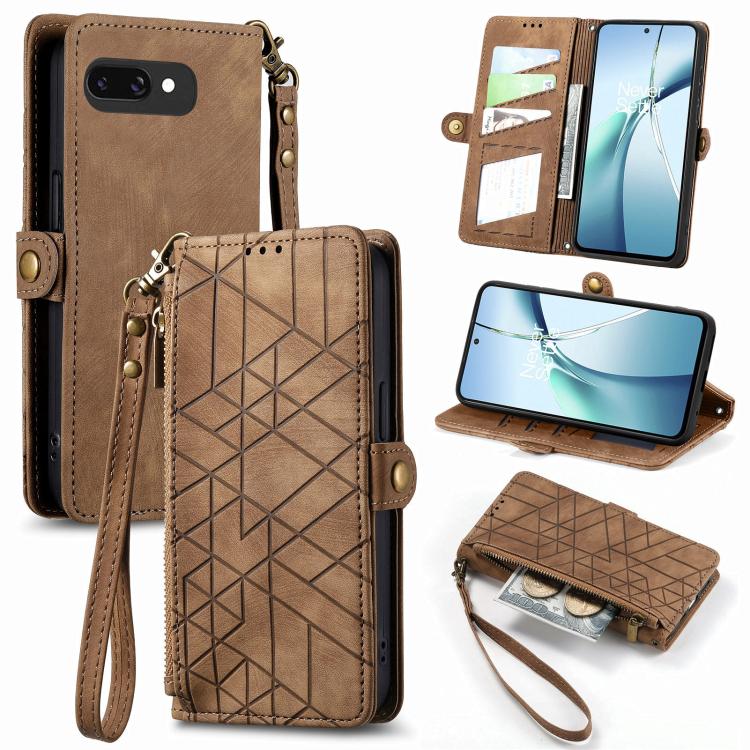 Geometric Zipper Wallet Side Buckle Leather Phone Case, For Google Pixel 10a, For Google Pixel 10 Pro XL, For Google Pixel 9a, For Google Pixel 9 Pro XL, For Google Pixel 8a, For Google Pixel 8 Pro, For Google Pixel 8, For Google Pixel 7a