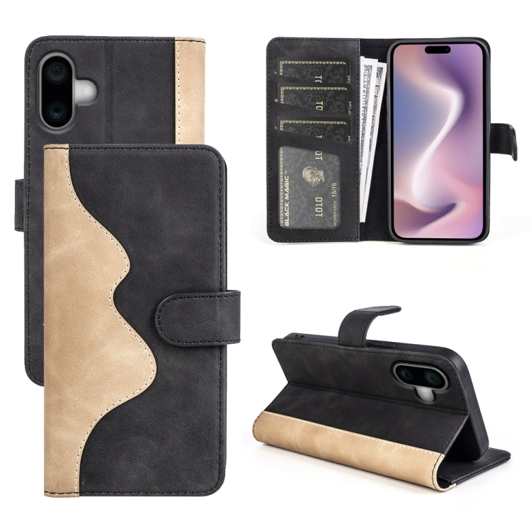 Stitching Horizontal Flip Leather Phone Case, For iPhone 16 Pro, For iPhone 16 Plus, For iPhone 16, For iPhone 15 Pro Max, For iPhone 15 Pro, For iPhone 15 Plus, For iPhone 15