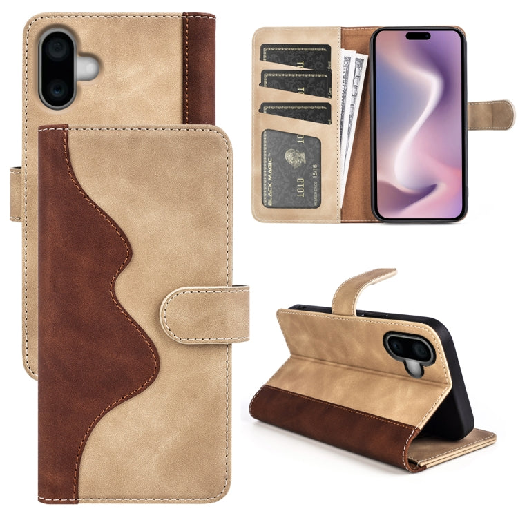 Stitching Horizontal Flip Leather Phone Case, For iPhone 16 Pro, For iPhone 16 Plus, For iPhone 16, For iPhone 15 Pro Max, For iPhone 15 Pro, For iPhone 15 Plus, For iPhone 15