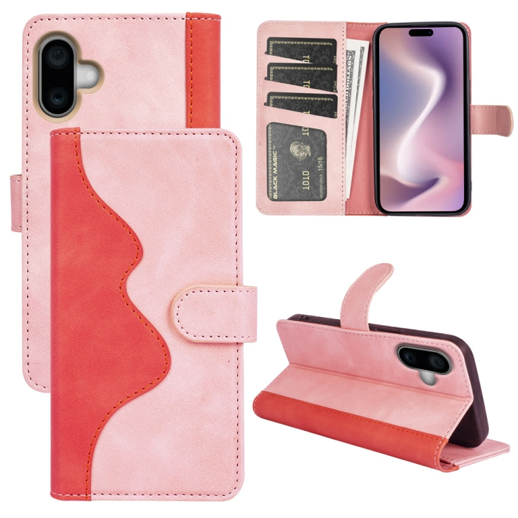 Stitching Horizontal Flip Leather Phone Case, For iPhone 16 Pro, For iPhone 16 Plus, For iPhone 16, For iPhone 15 Pro Max, For iPhone 15 Pro, For iPhone 15 Plus, For iPhone 15